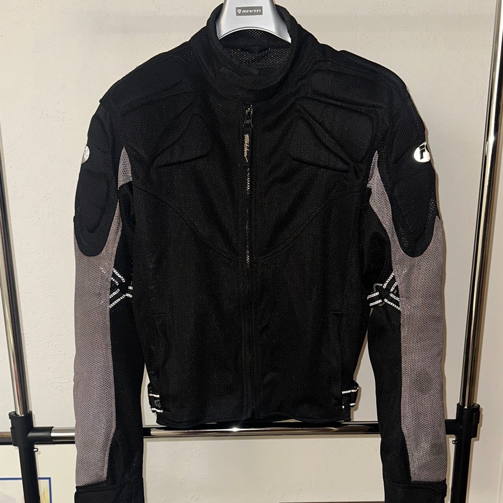 Men's Black and Gray Motorcycle Jacket